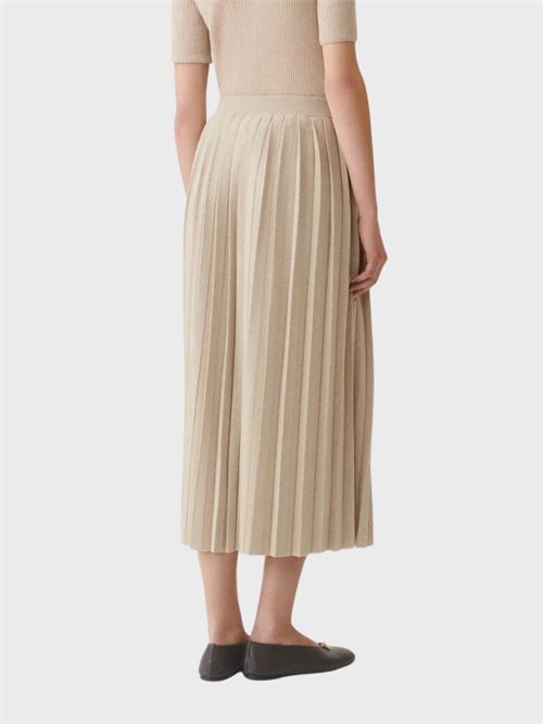 Platinum yarn midi skirt with asymmetric pleats FABIANA FILIPPI | GND216F339D2300167